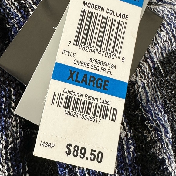 ALFANI Lightweight Ombre Stripe Semi-Sheer Sweater Tunic Sequined Casual Chic XL - Picture 12 of 14